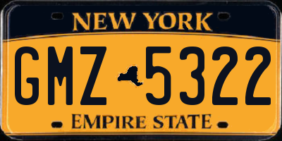 NY license plate GMZ5322