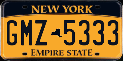 NY license plate GMZ5333
