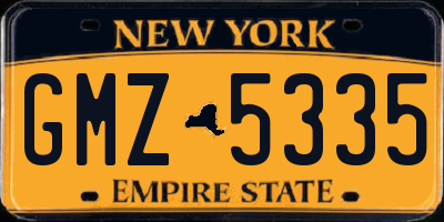 NY license plate GMZ5335