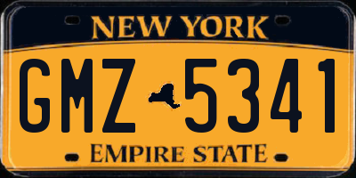 NY license plate GMZ5341