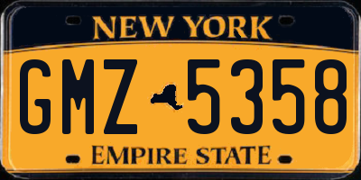 NY license plate GMZ5358