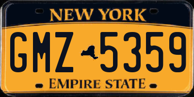 NY license plate GMZ5359