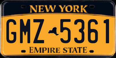 NY license plate GMZ5361