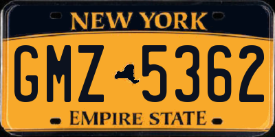 NY license plate GMZ5362