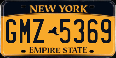 NY license plate GMZ5369