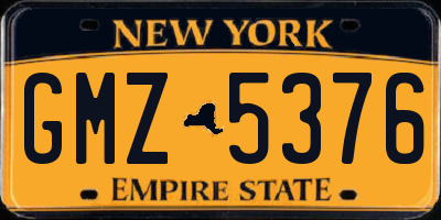 NY license plate GMZ5376