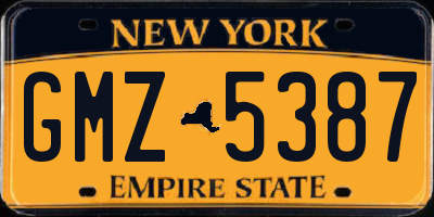 NY license plate GMZ5387