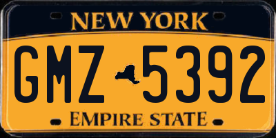NY license plate GMZ5392
