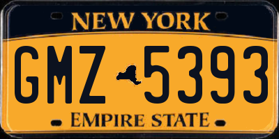 NY license plate GMZ5393