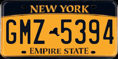 NY license plate GMZ5394