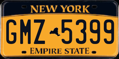 NY license plate GMZ5399