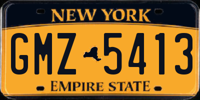 NY license plate GMZ5413