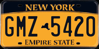 NY license plate GMZ5420
