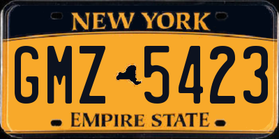 NY license plate GMZ5423