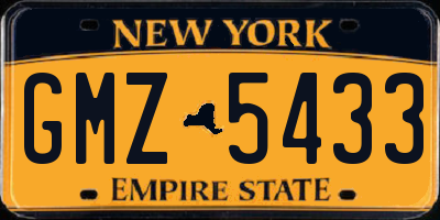 NY license plate GMZ5433