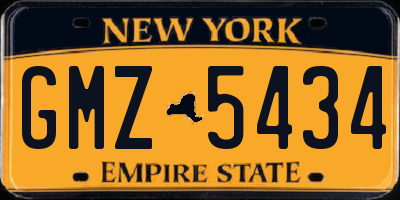 NY license plate GMZ5434