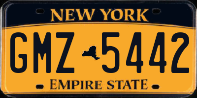 NY license plate GMZ5442