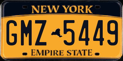 NY license plate GMZ5449