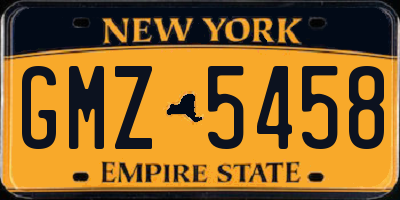 NY license plate GMZ5458