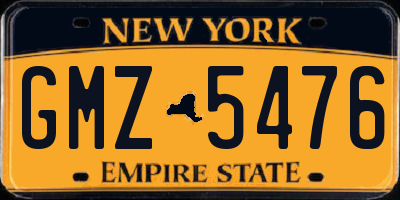 NY license plate GMZ5476
