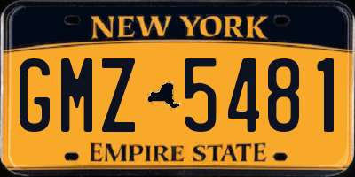 NY license plate GMZ5481