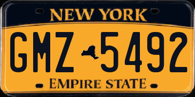 NY license plate GMZ5492