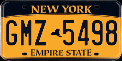NY license plate GMZ5498
