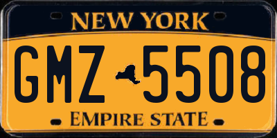 NY license plate GMZ5508