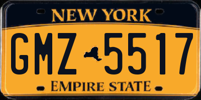 NY license plate GMZ5517
