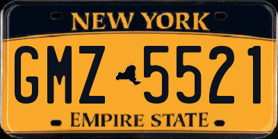 NY license plate GMZ5521