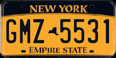 NY license plate GMZ5531