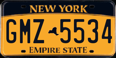NY license plate GMZ5534