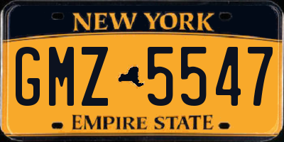 NY license plate GMZ5547