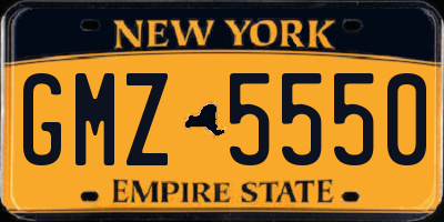 NY license plate GMZ5550