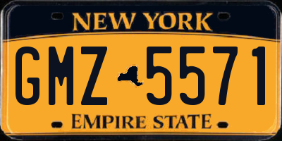 NY license plate GMZ5571