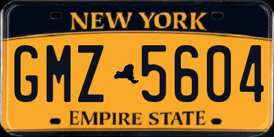 NY license plate GMZ5604