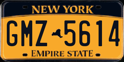 NY license plate GMZ5614