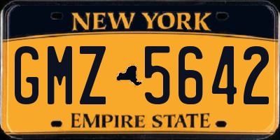 NY license plate GMZ5642