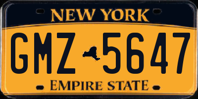 NY license plate GMZ5647