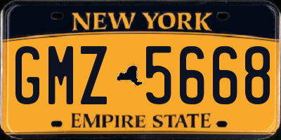 NY license plate GMZ5668