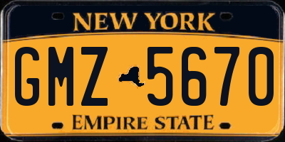 NY license plate GMZ5670