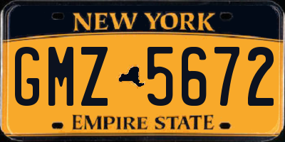 NY license plate GMZ5672