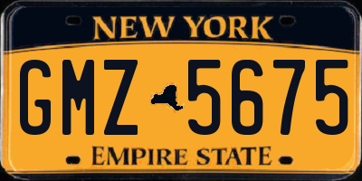 NY license plate GMZ5675