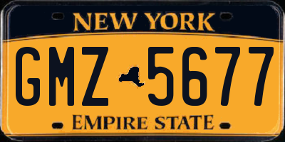 NY license plate GMZ5677