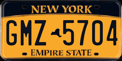 NY license plate GMZ5704