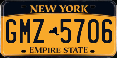NY license plate GMZ5706