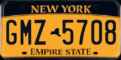 NY license plate GMZ5708