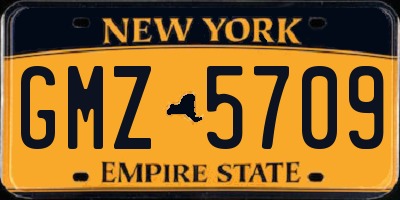 NY license plate GMZ5709