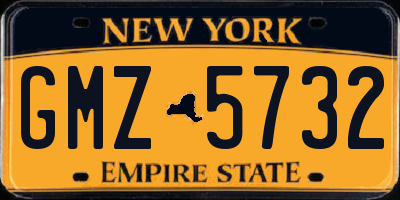 NY license plate GMZ5732