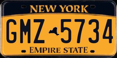 NY license plate GMZ5734